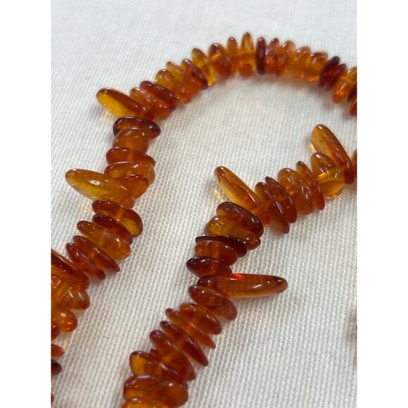Amber Chip Necklace Organic Beads Barrel Screw Clasp - Picture 7 of 7